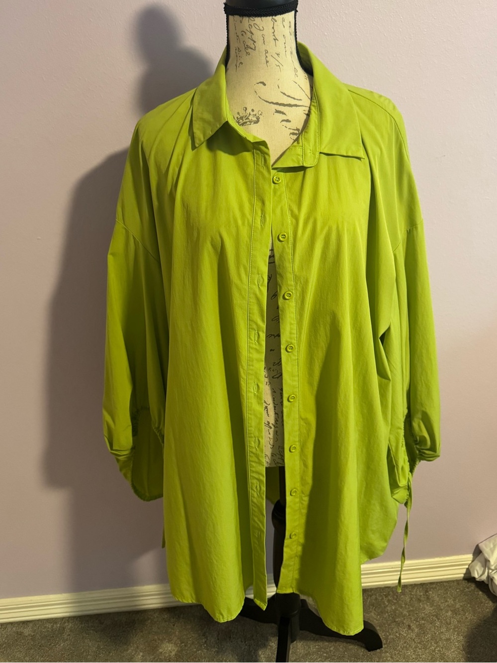 David & Dani oversized  Lime Green Button-Up Women's Top
